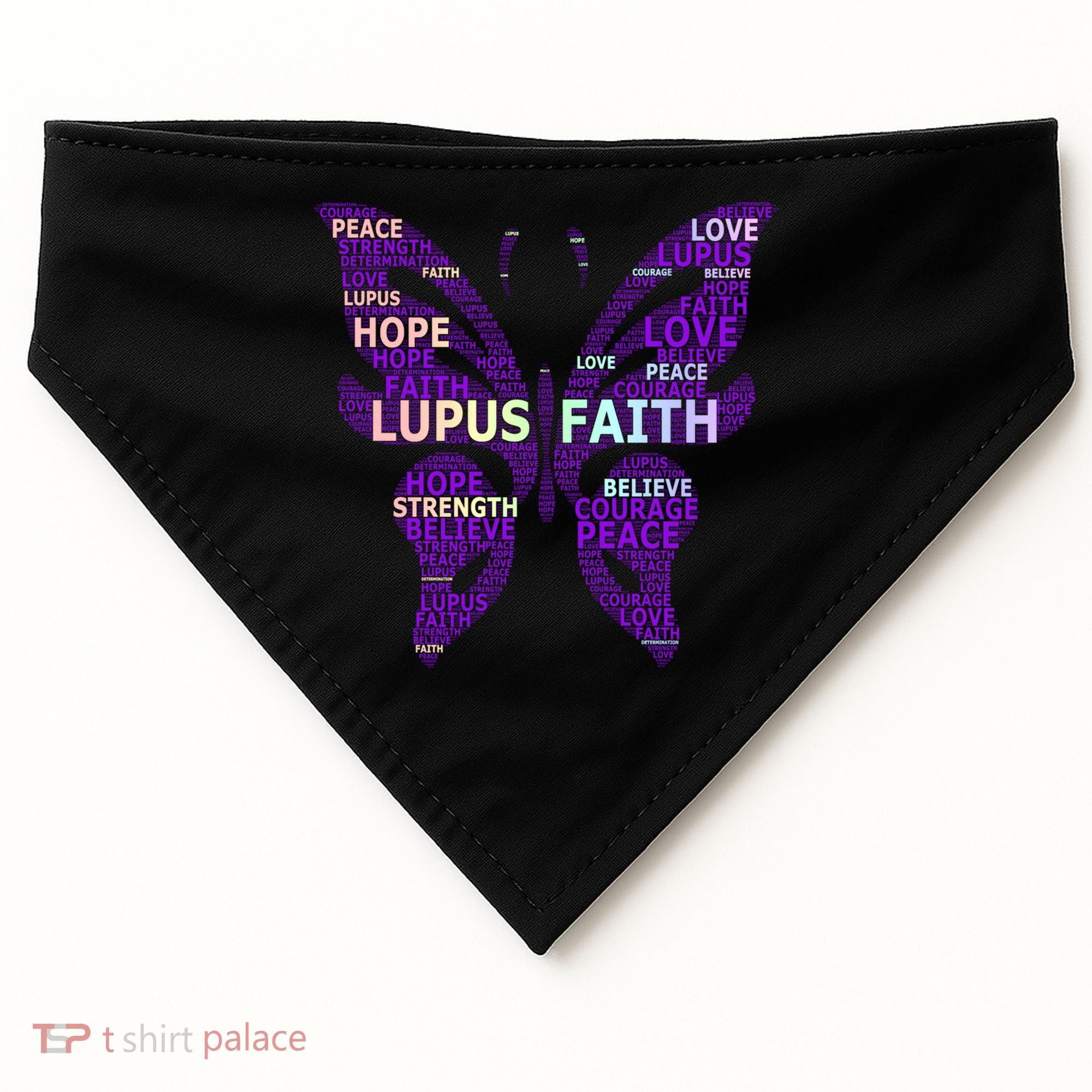 Lupus Awareness Support Strong Diva Survivor Purple Ribbon Gift USA-Made Doggie Bandana