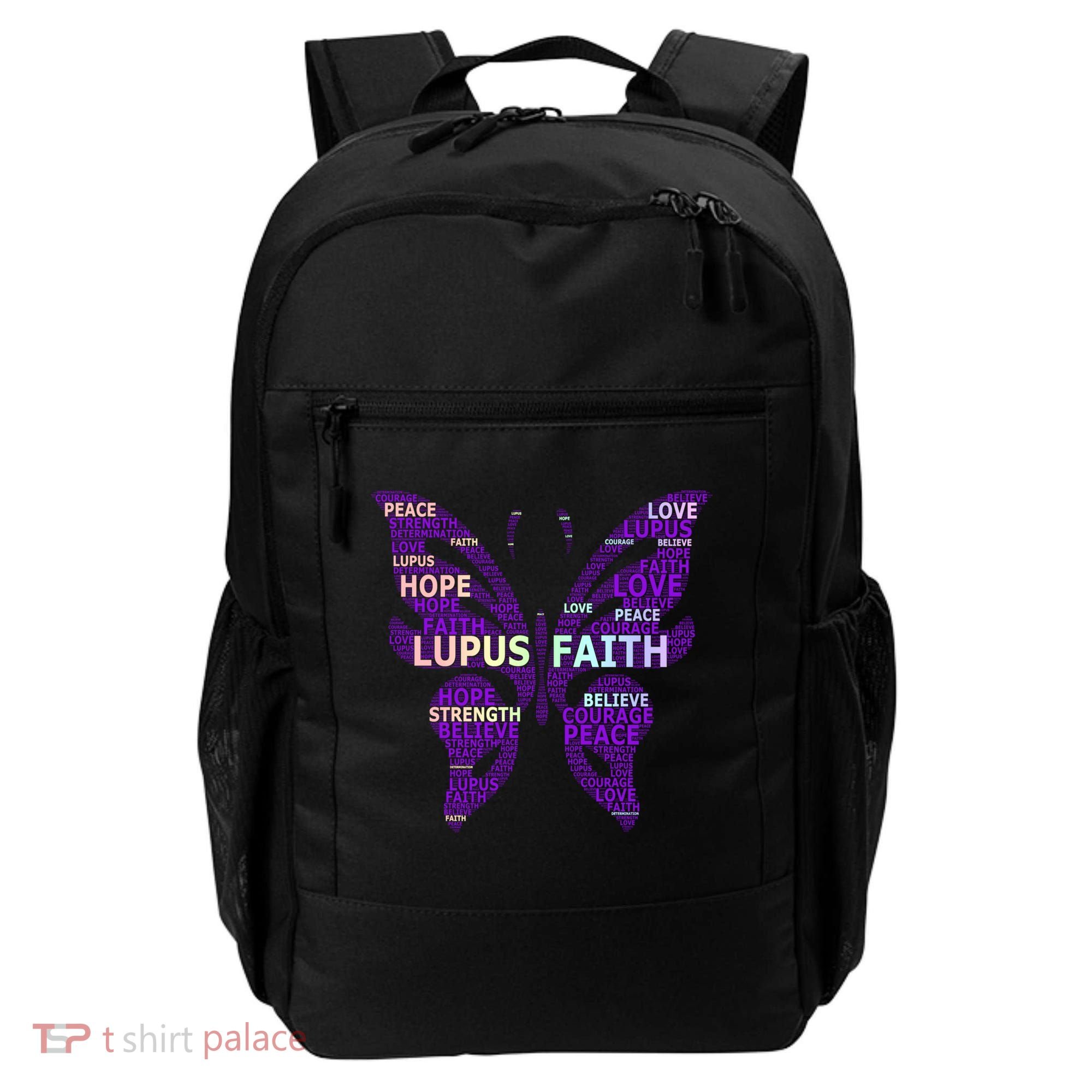Lupus Awareness Support Strong Diva Survivor Purple Ribbon Gift Backpack