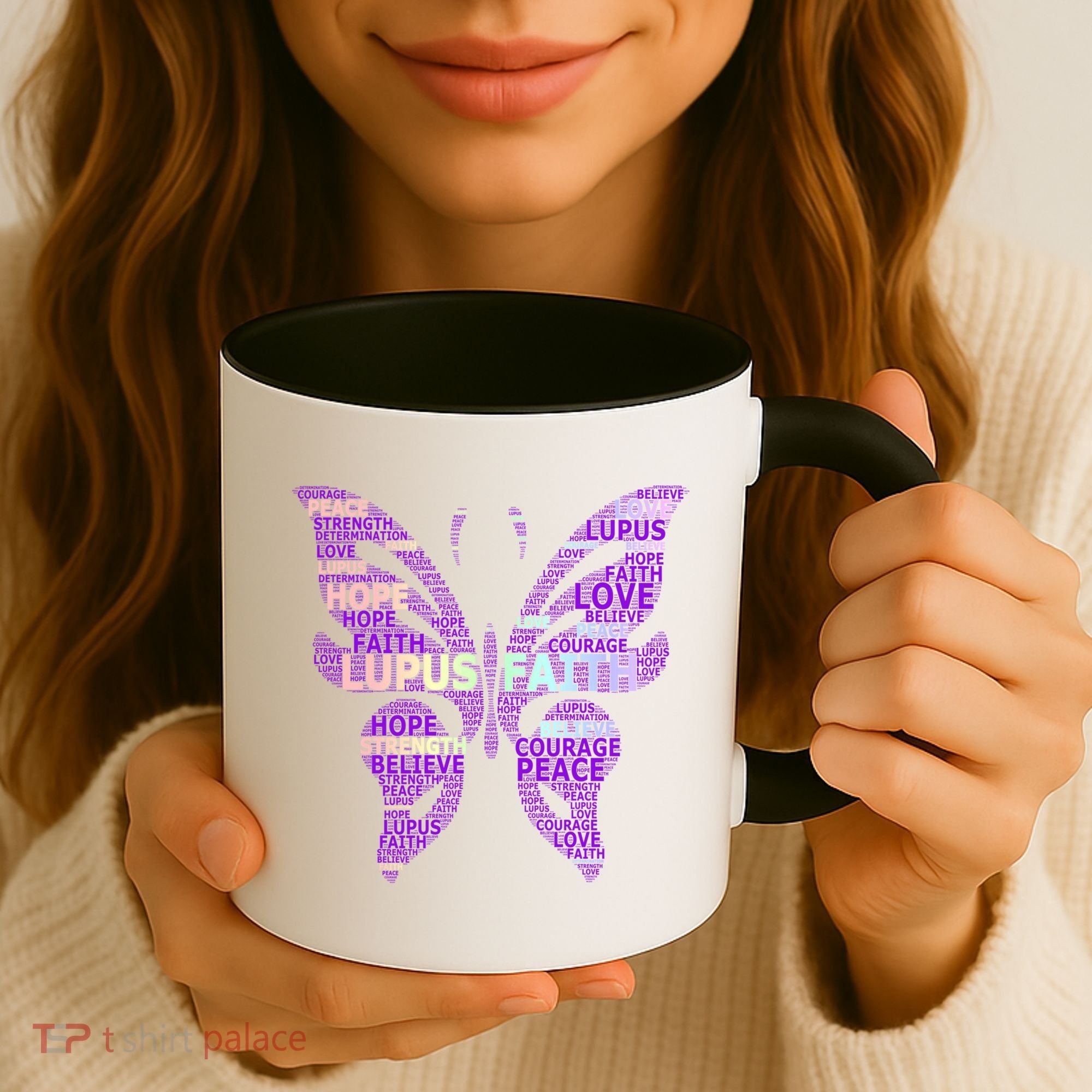 Lupus Awareness Support Strong Diva Survivor Purple Ribbon Gift Coffee Mug