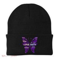 Lupus Awareness Support Strong Diva Survivor Purple Ribbon Gift Beanie thumb 0