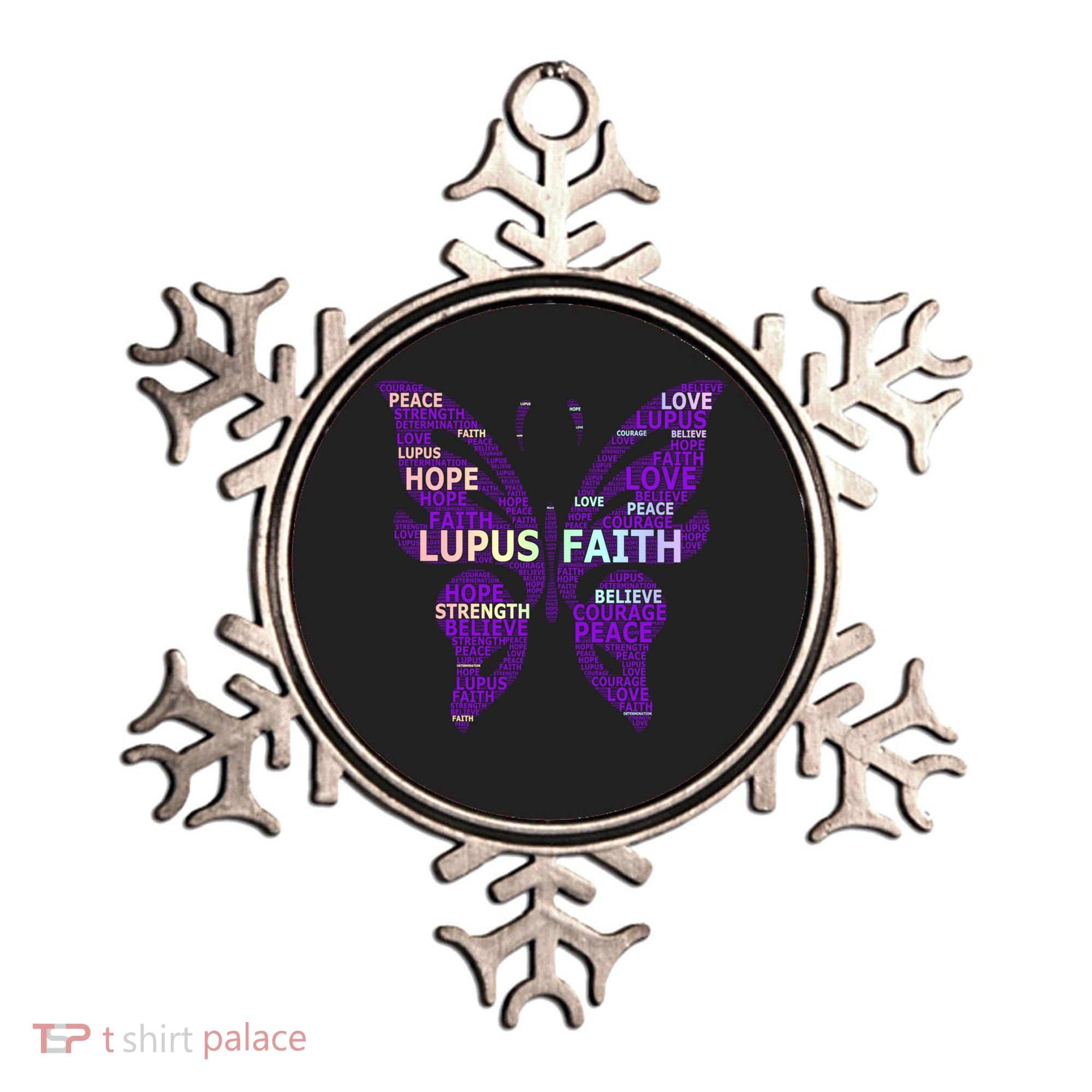 Lupus Awareness Support Strong Diva Survivor Purple Ribbon Gift Ornament