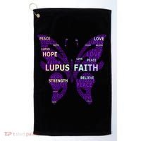 Lupus Awareness Support Strong Diva Survivor Purple Ribbon Gift Golf Towel thumb 0