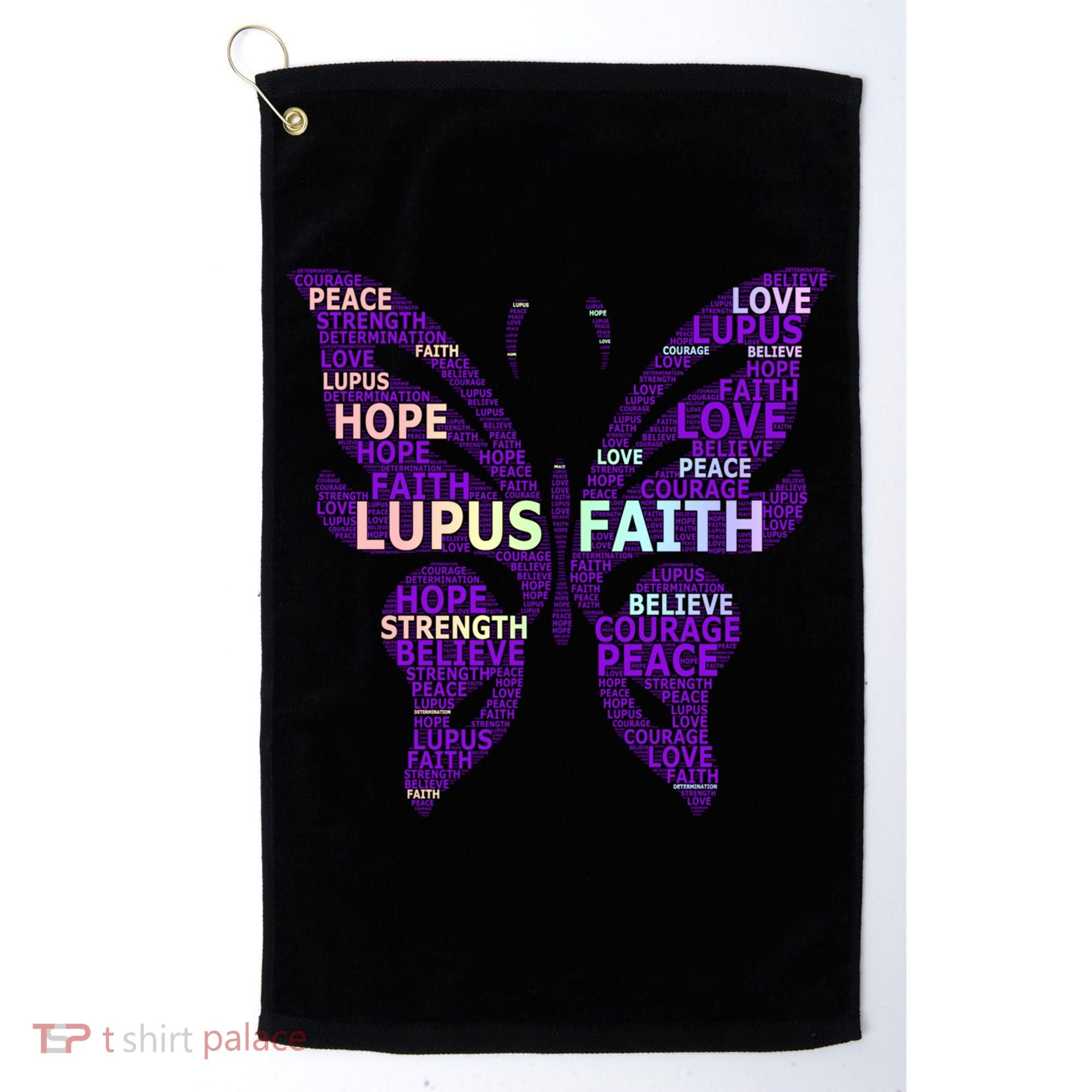 Lupus Awareness Support Strong Diva Survivor Purple Ribbon Gift Golf Towel