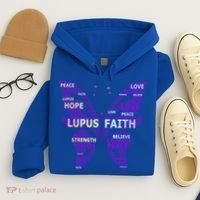 Lupus Awareness Support Strong Diva Survivor Purple Ribbon Gift Hoodie thumb 4