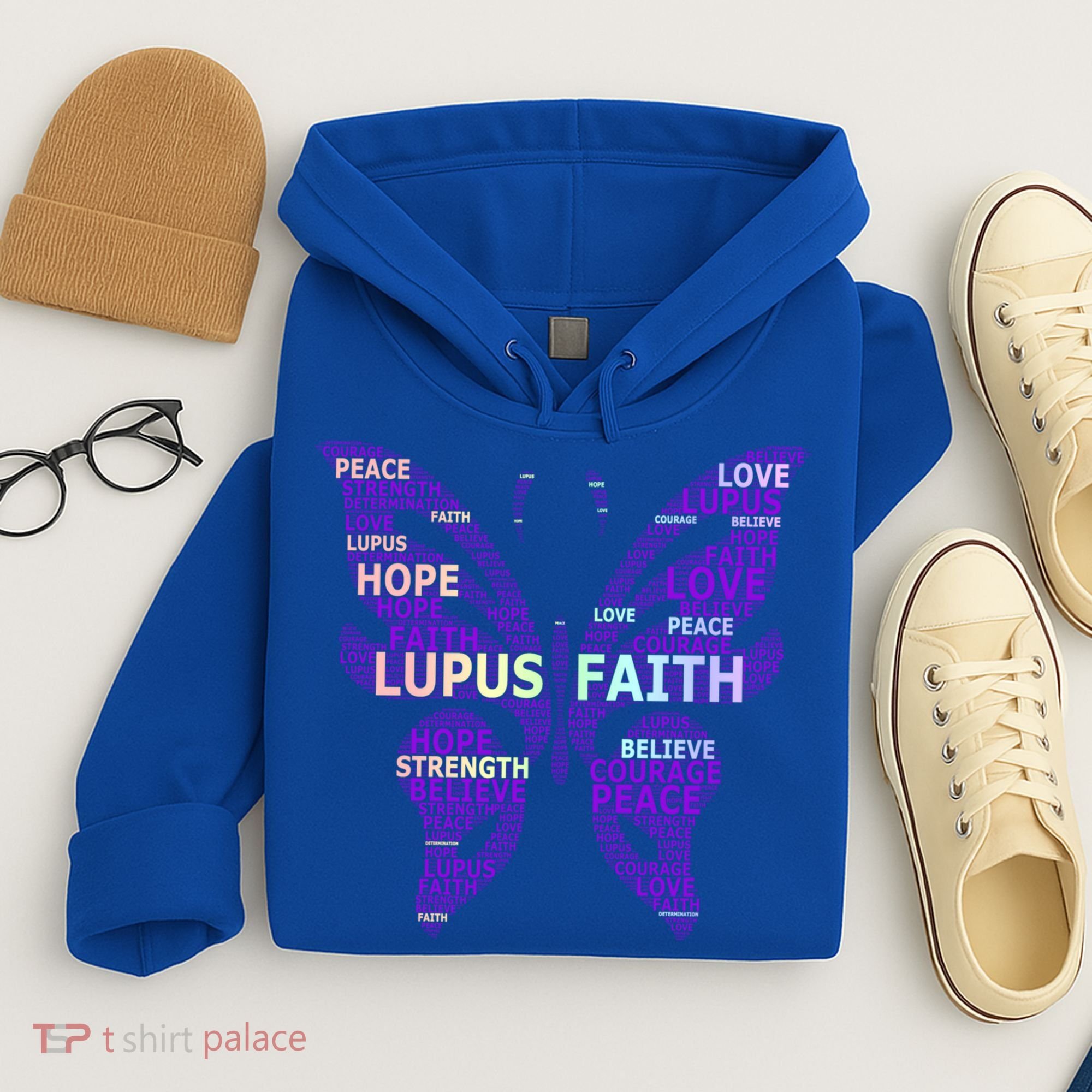 Lupus Awareness Support Strong Diva Survivor Purple Ribbon Gift Hoodie