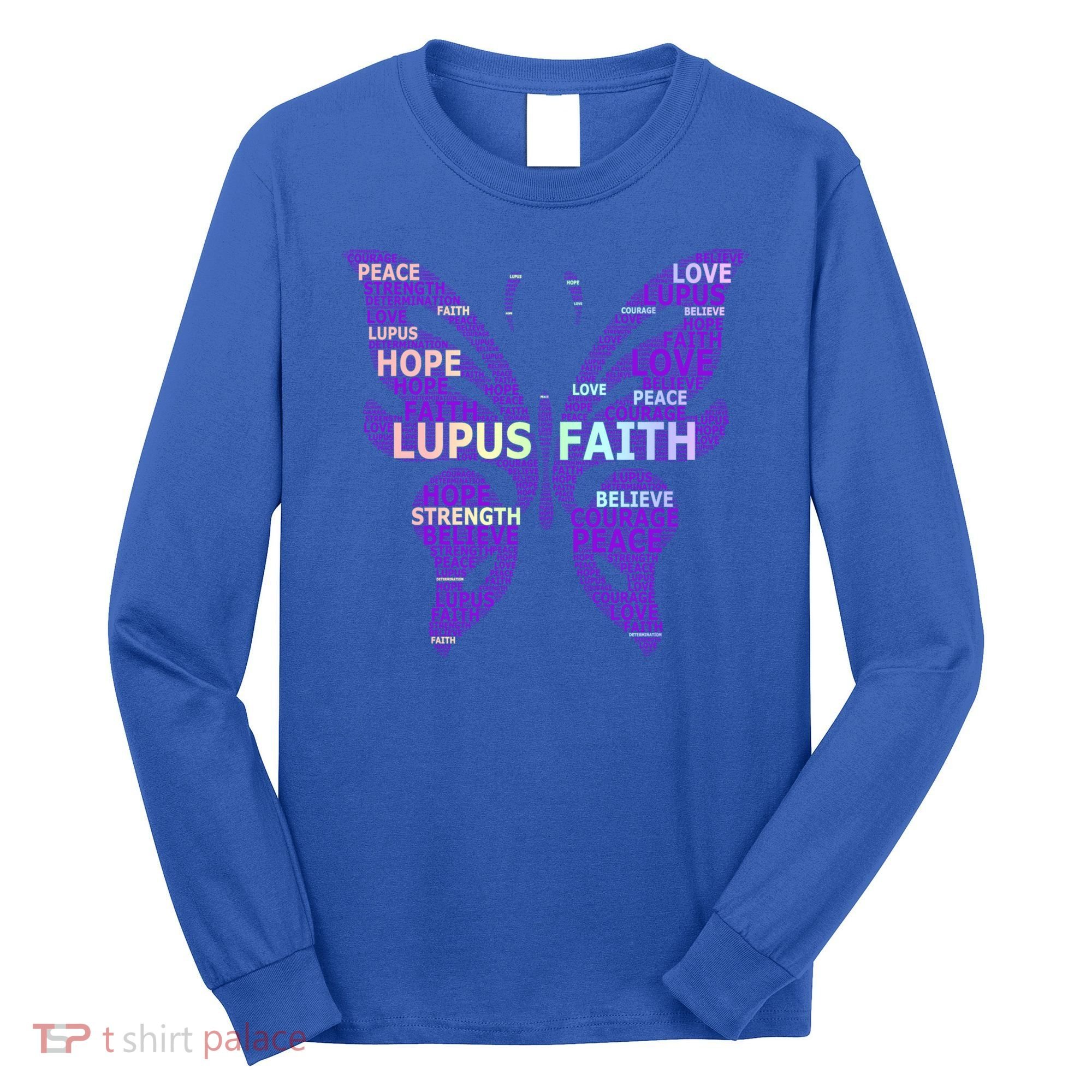 Lupus Awareness Support Strong Diva Survivor Purple Ribbon Gift Long Sleeve Shirt