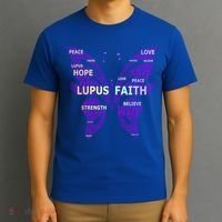 Lupus Awareness Support Strong Diva Survivor Purple Ribbon Gift T-Shirt thumb 3