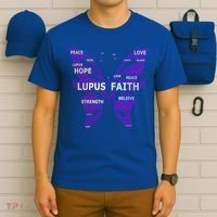 Lupus Awareness Support Strong Diva Survivor Purple Ribbon Gift T-Shirt thumb 6