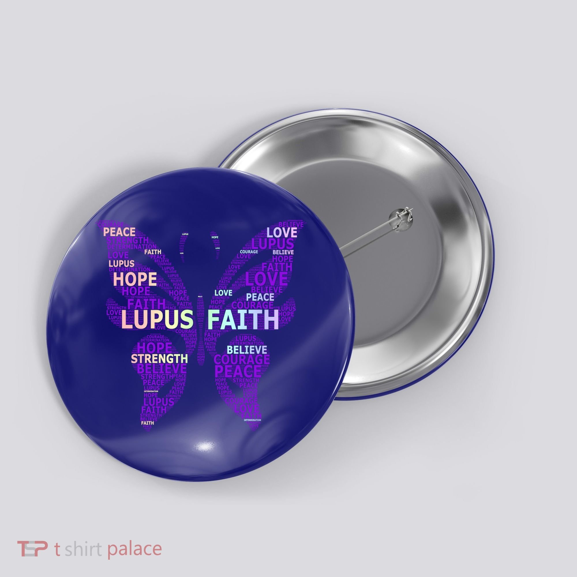 Lupus Awareness Support Strong Diva Survivor Purple Ribbon Gift Button