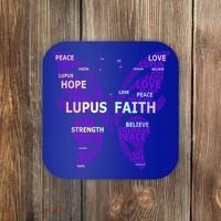Lupus Awareness Support Strong Diva Survivor Purple Ribbon Gift Coaster thumb 0
