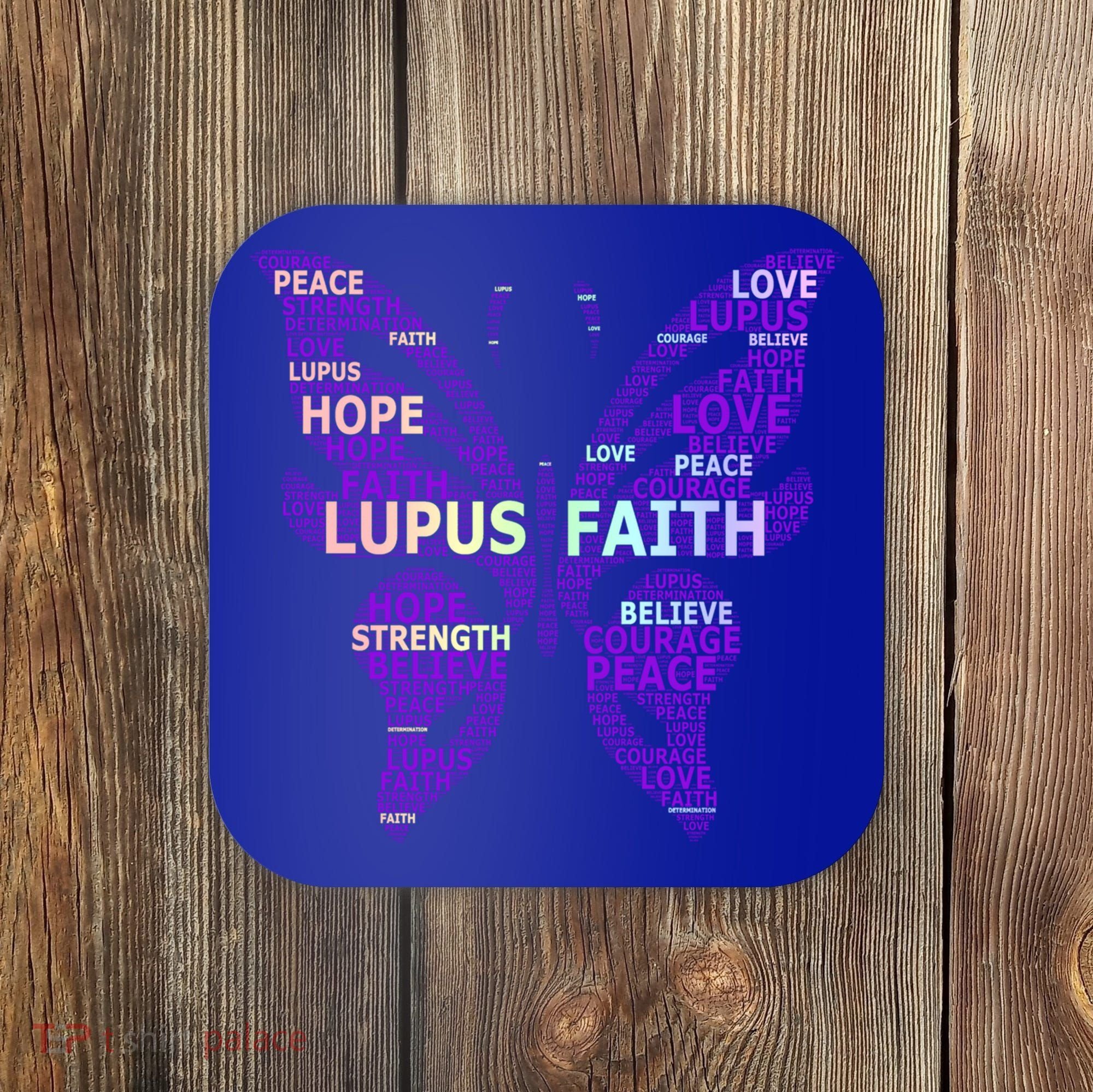 Lupus Awareness Support Strong Diva Survivor Purple Ribbon Gift Coaster
