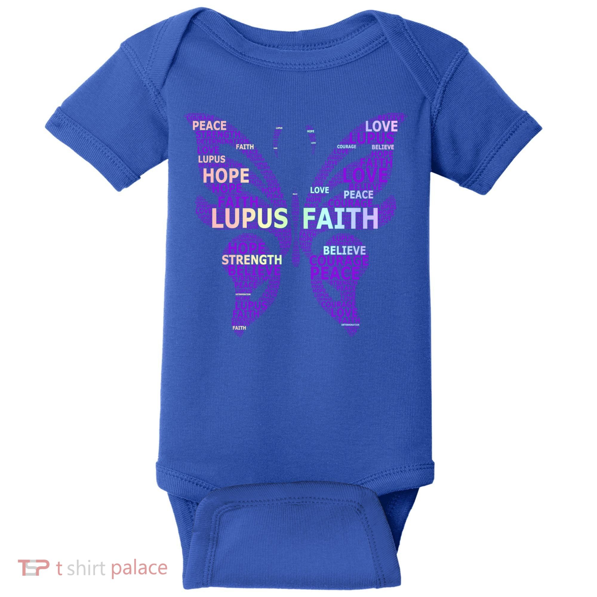 Lupus Awareness Support Strong Diva Survivor Purple Ribbon Gift Baby Bodysuit