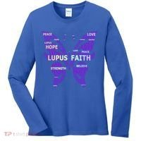 Lupus Awareness Support Strong Diva Survivor Purple Ribbon Gift Women's Long Sleeve Shirt thumb 0
