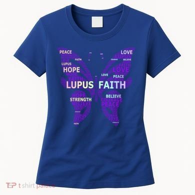Lupus Awareness Support Strong Diva Survivor Purple Ribbon Gift Women's T-Shirt