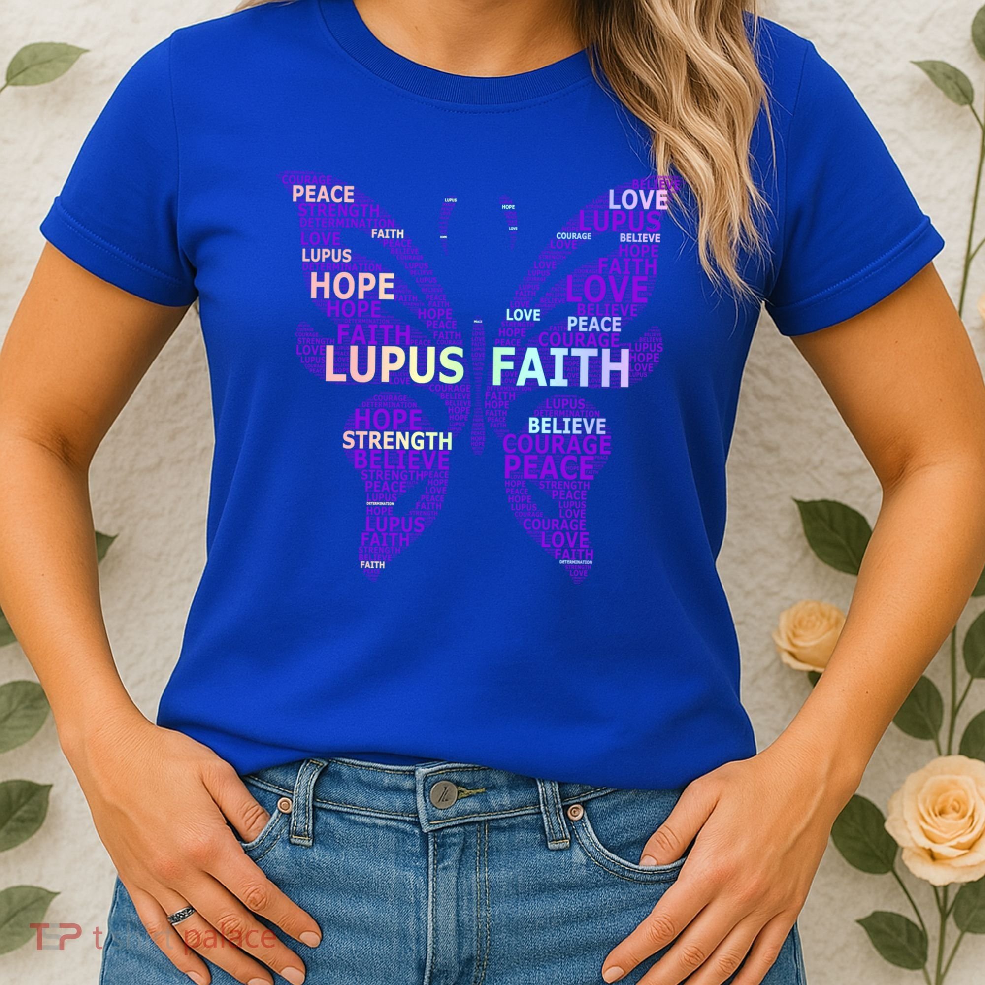 Lupus Awareness Support Strong Diva Survivor Purple Ribbon Gift Women's T-Shirt
