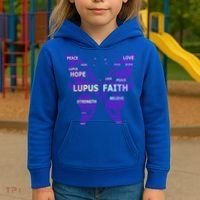 Lupus Awareness Support Strong Diva Survivor Purple Ribbon Gift Kids Hoodie thumb 3