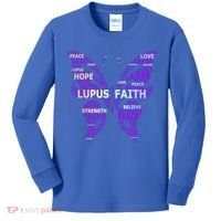 Lupus Awareness Support Strong Diva Survivor Purple Ribbon Gift Kids Long Sleeve Shirt thumb 0