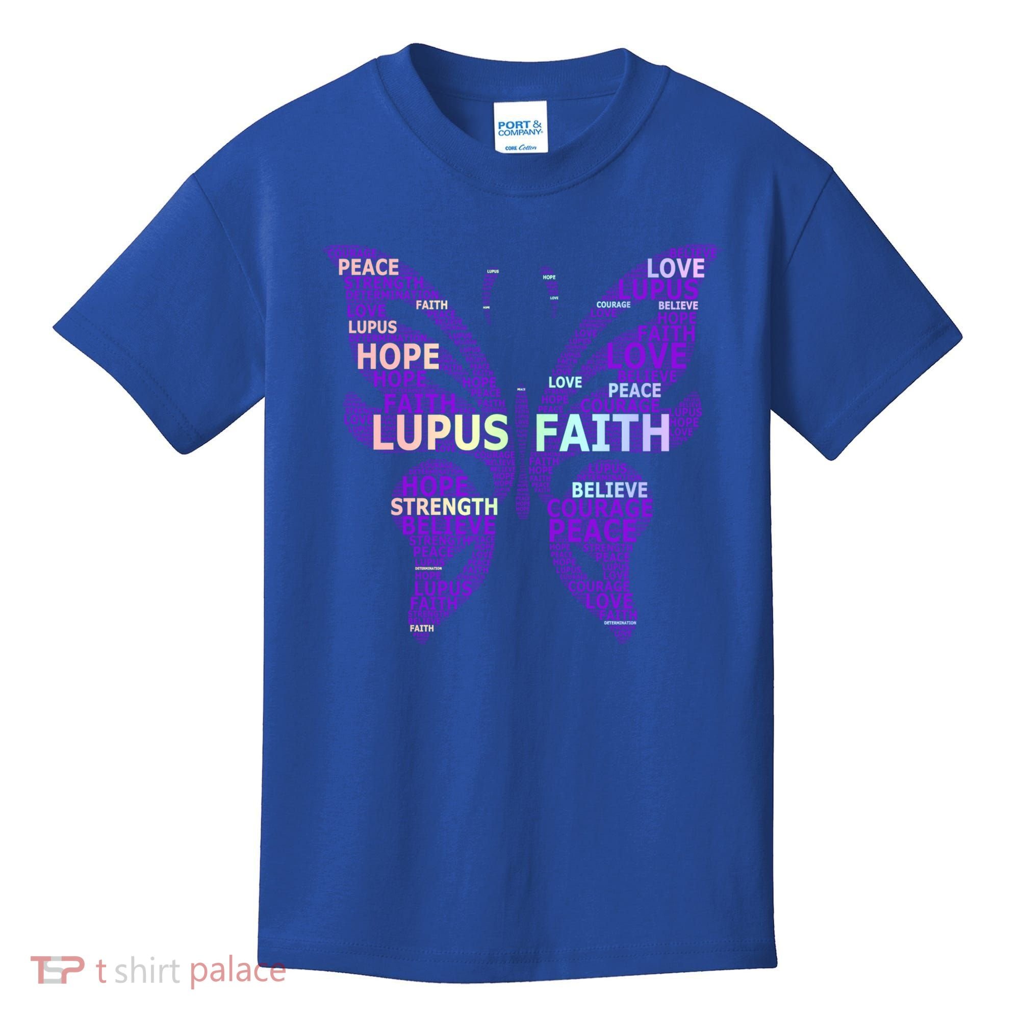 Lupus Awareness Support Strong Diva Survivor Purple Ribbon Gift Kids T-Shirt