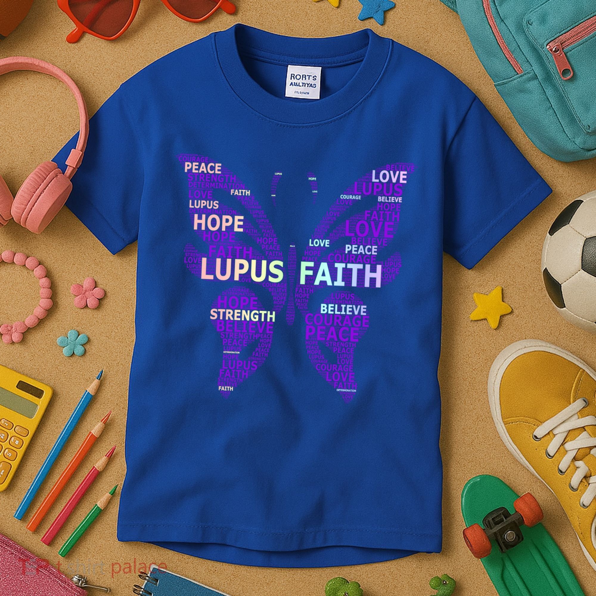Lupus Awareness Support Strong Diva Survivor Purple Ribbon Gift Kids T-Shirt
