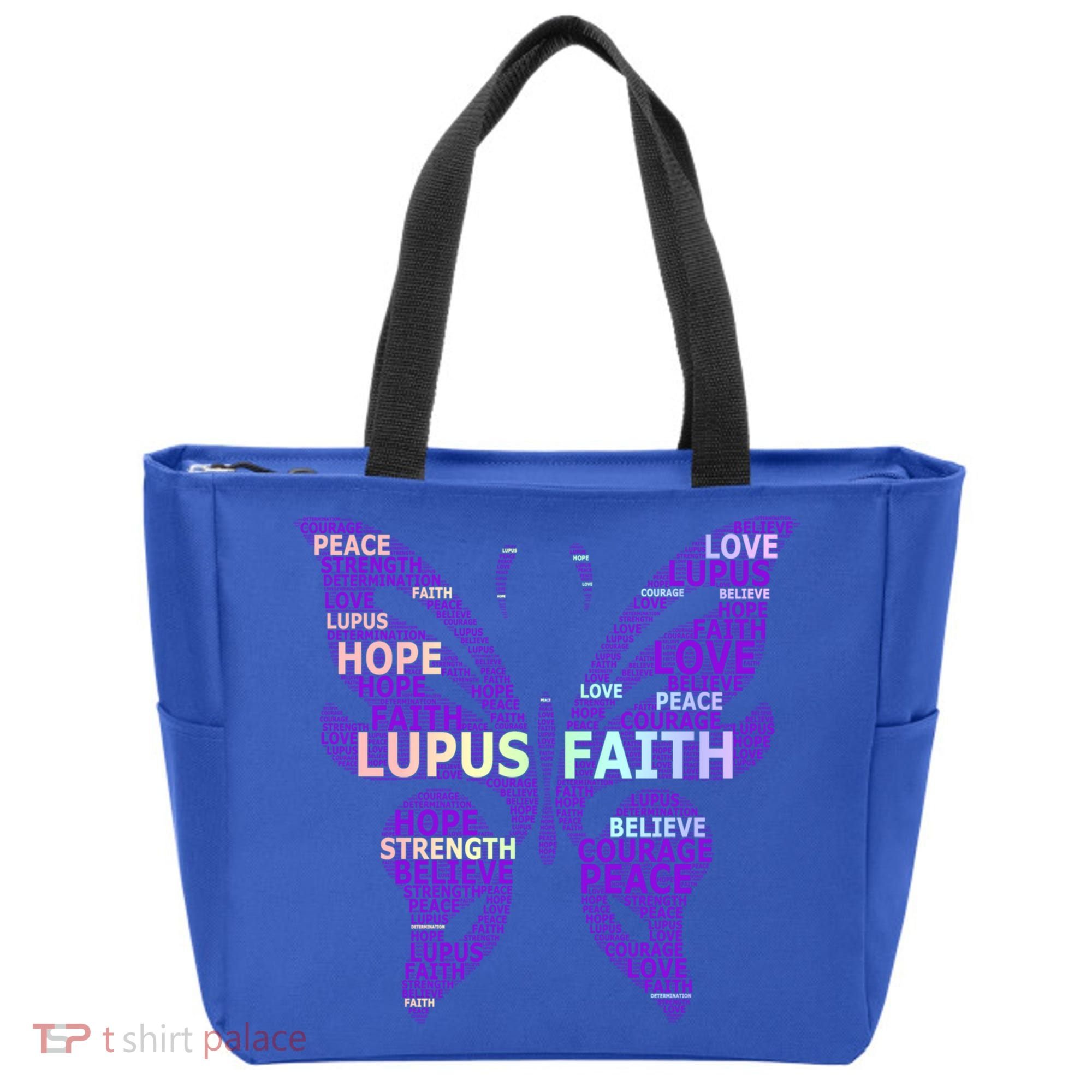 Lupus Awareness Support Strong Diva Survivor Purple Ribbon Gift Tote Bag