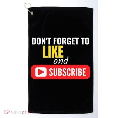 Like And Subscribe Vlogger Podcaster Influencer Golf Towel