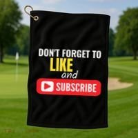 Like And Subscribe Vlogger Podcaster Influencer Golf Towel thumb 1