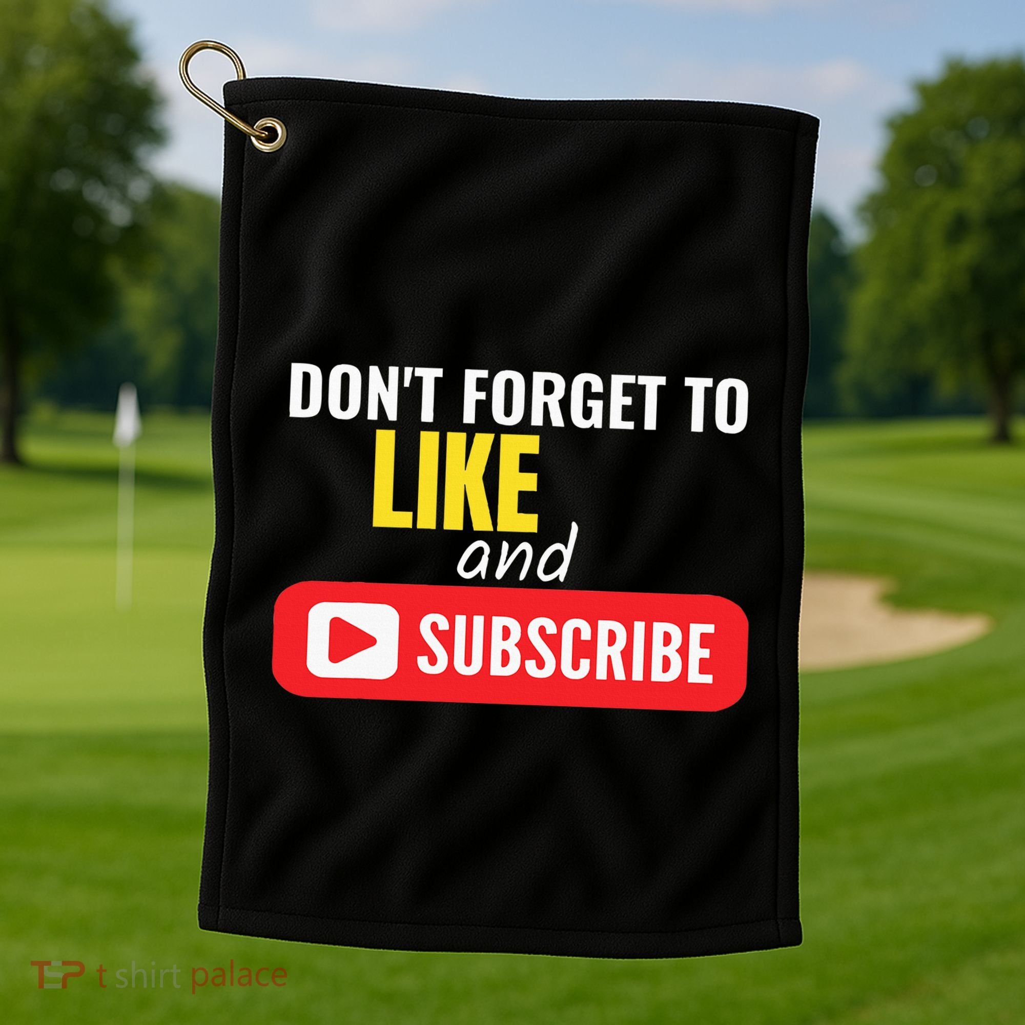 Like And Subscribe Vlogger Podcaster Influencer Golf Towel