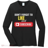 Like And Subscribe Vlogger Podcaster Influencer Women's Long Sleeve Shirt thumb 0