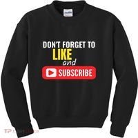 Like And Subscribe Vlogger Podcaster Influencer Kids Sweatshirt thumb 0
