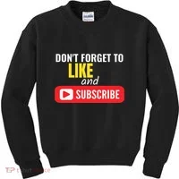 Like And Subscribe Vlogger Podcaster Influencer Kids Sweatshirt thumb 0