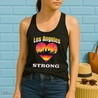 Los Angeles Strong Pray For La County Support California Women's Tank Top thumb 2