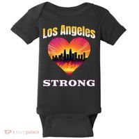 Los Angeles Strong Pray For La County Support California Baby Bodysuit thumb 0