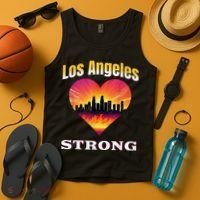 Los Angeles Strong Pray For La County Support California Tank Top thumb 4