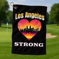 Los Angeles Strong Pray For La County Support California Golf Towel thumb 1