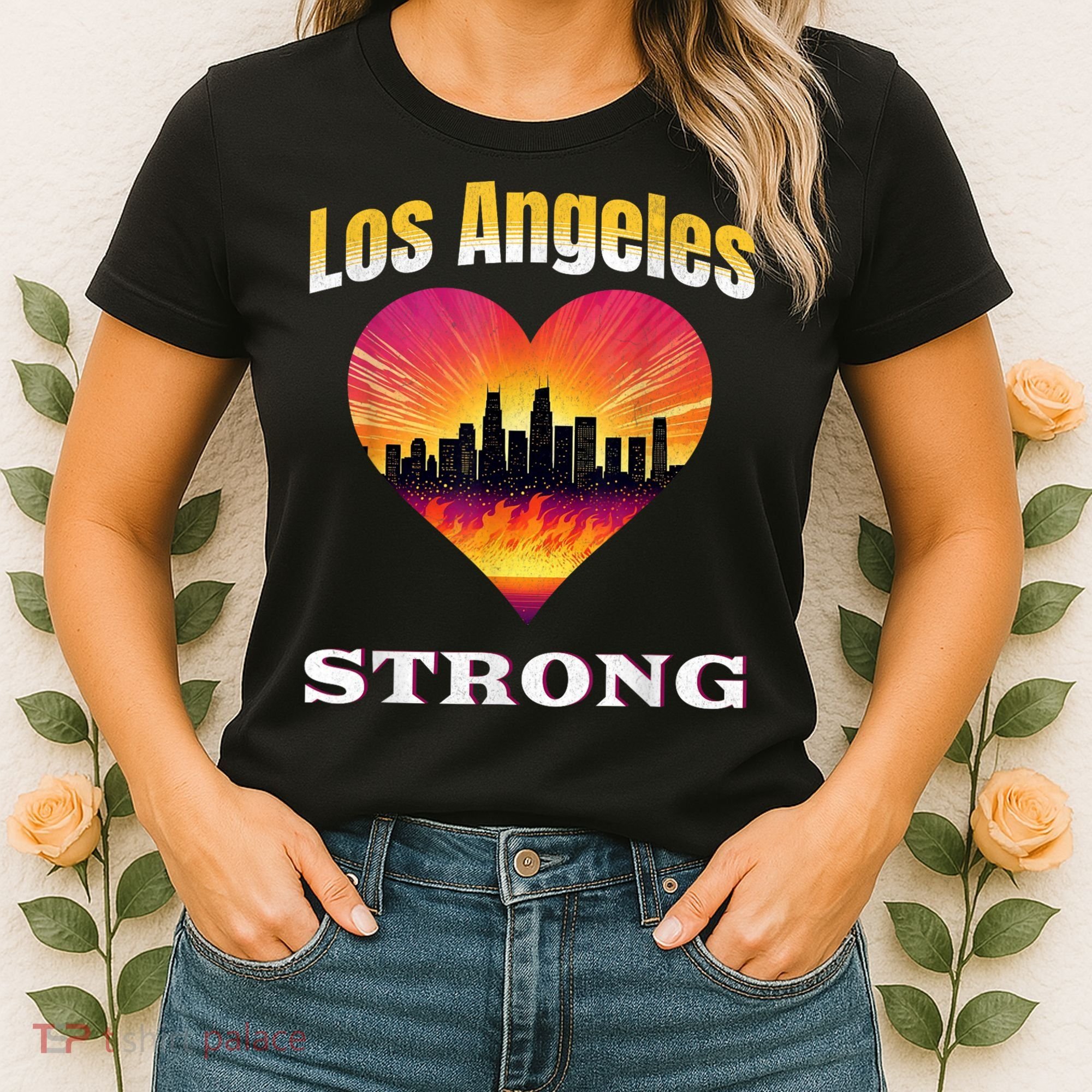 Los Angeles Strong Pray For La County Support California Women's T-Shirt