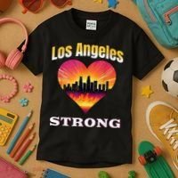 Los Angeles Strong Pray For La County Support California Kids T-Shirt thumb 3