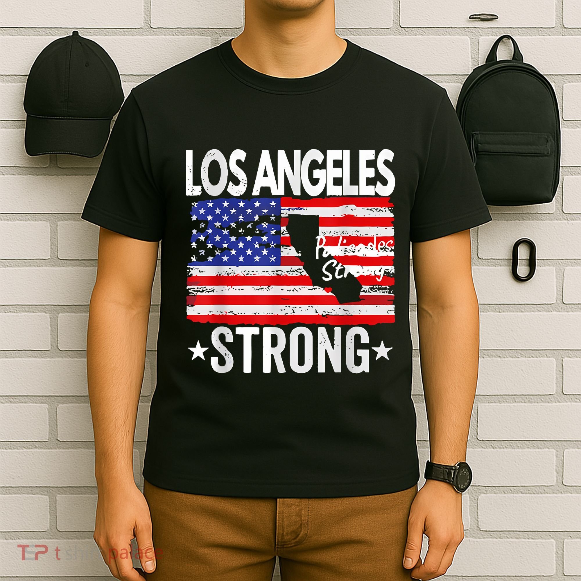 Los Angeles Strong Palisades Strong Flag T-Shirt