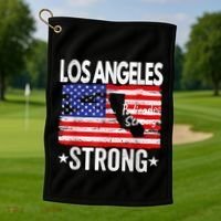 Los Angeles Strong Palisades Strong Flag Golf Towel thumb 1
