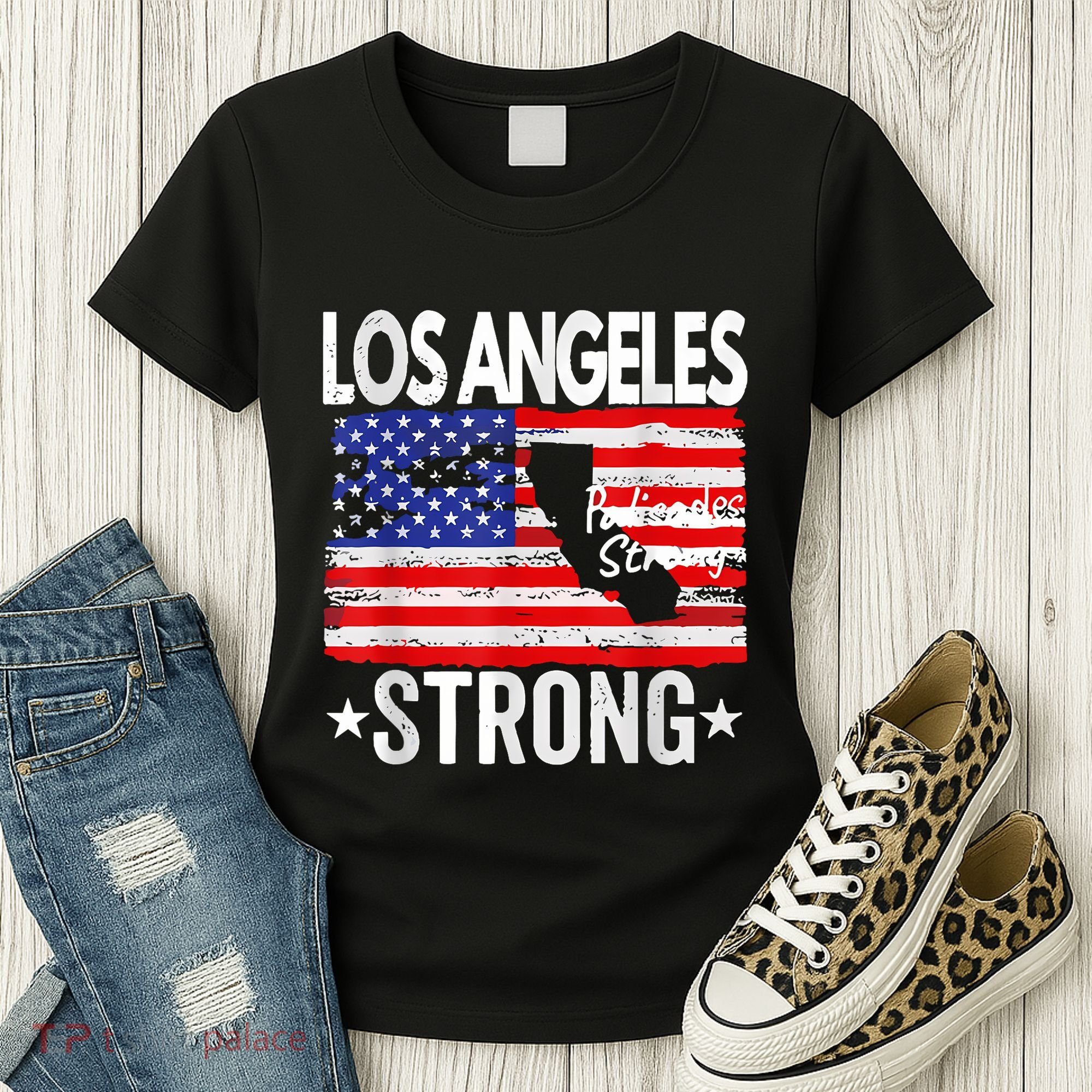 Los Angeles Strong Palisades Strong Flag Women's T-Shirt