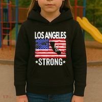 Los Angeles Strong Palisades Strong Flag Kids Hoodie thumb 3