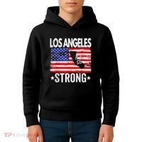 Los Angeles Strong Palisades Strong Flag Kids Hoodie thumb 4