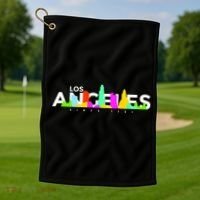 Los Angeles Skyline Since 1781 Golf Towel thumb 1