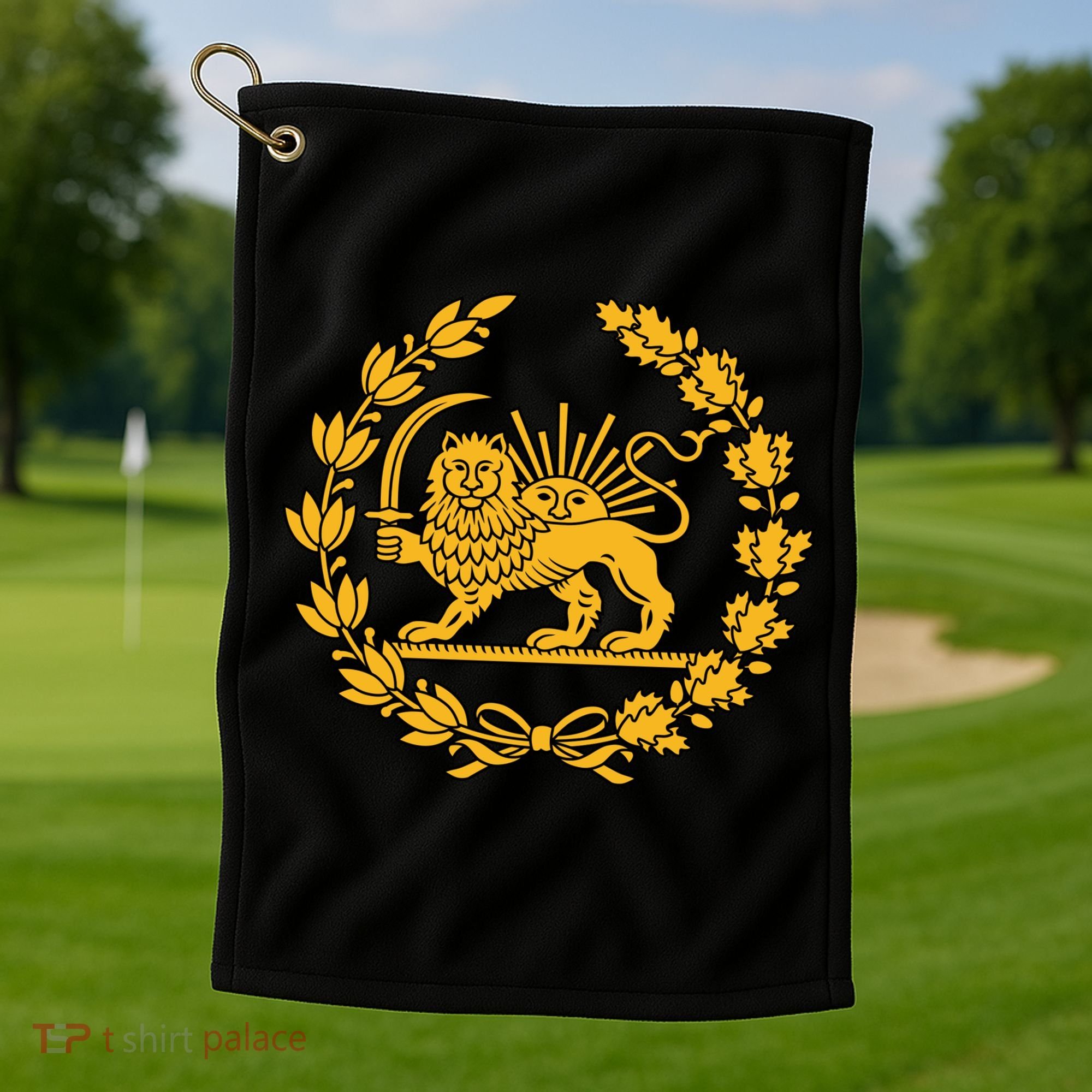 Lion And Sun Emblem Of Persia Iran Shir-o-Khoshid Golf Towel