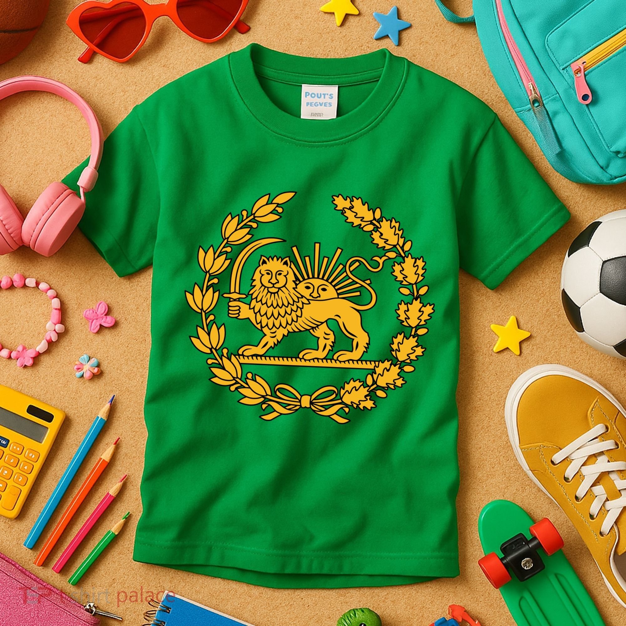 Lion And Sun Emblem Of Persia Iran Shir-o-Khoshid Kids T-Shirt
