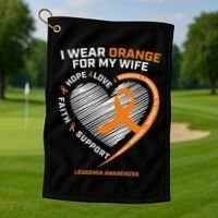 Leukemia Awareness S Wife Husband Leukemia Golf Towel thumb 1