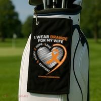 Leukemia Awareness S Wife Husband Leukemia Golf Towel thumb 2