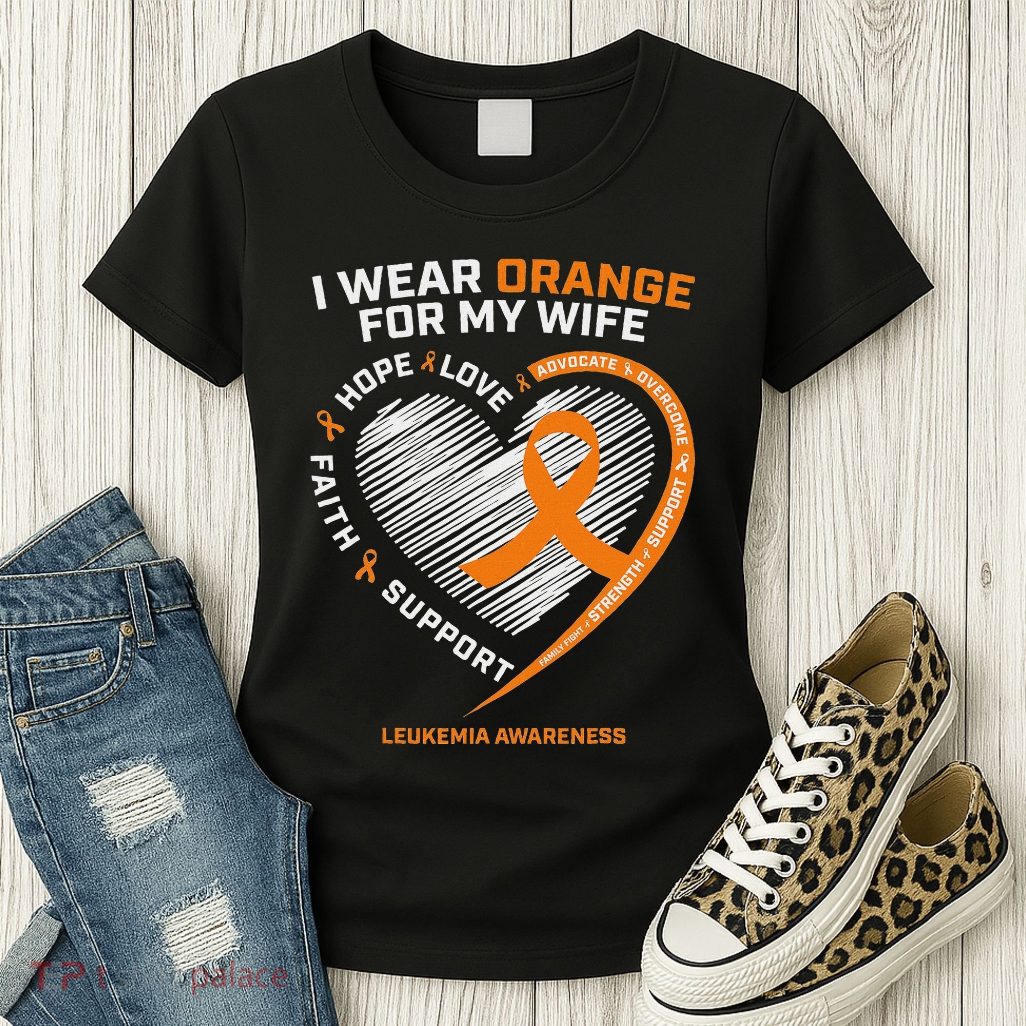 Leukemia Awareness S Wife Husband Leukemia Women's T-Shirt