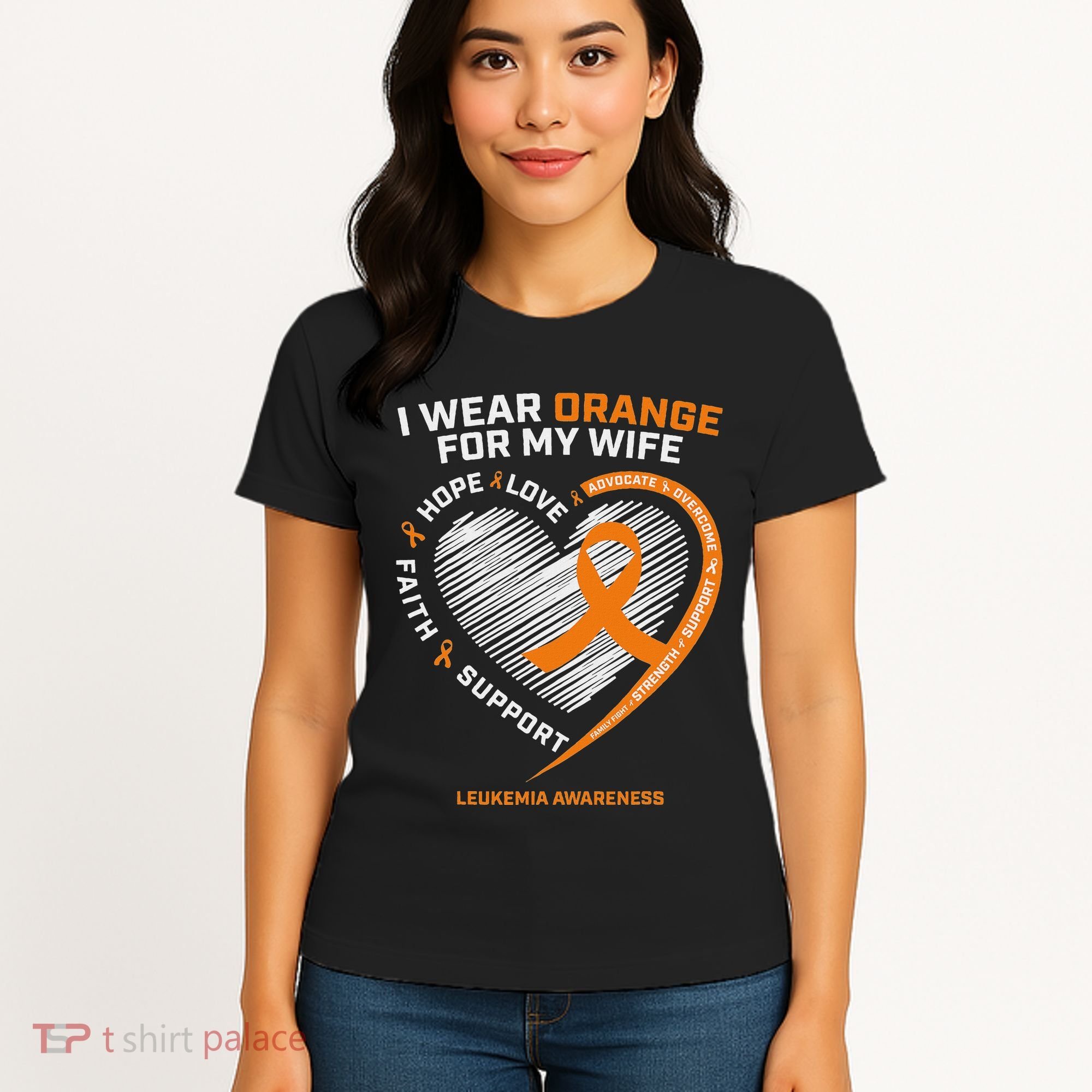 Leukemia Awareness S Wife Husband Leukemia Women's T-Shirt