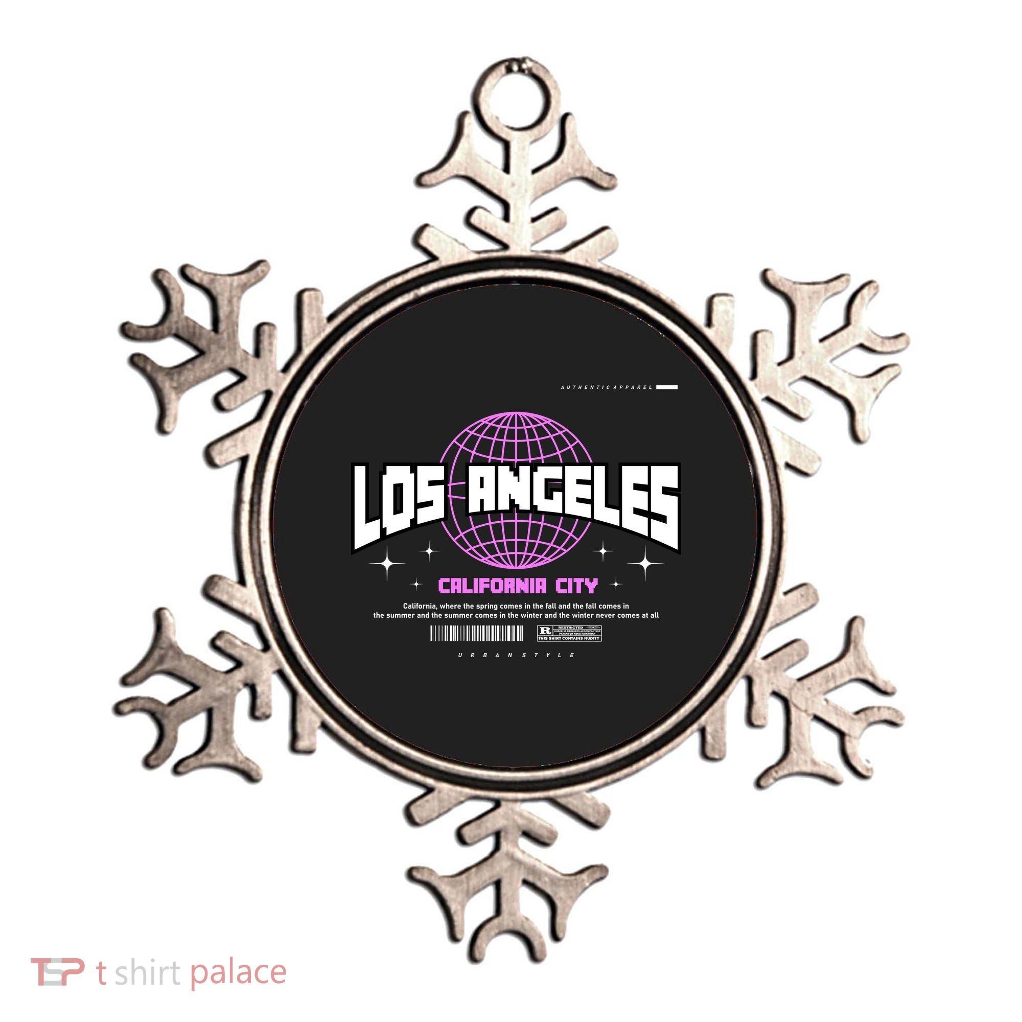 Los Angeles Slogan Retro Style Ornament