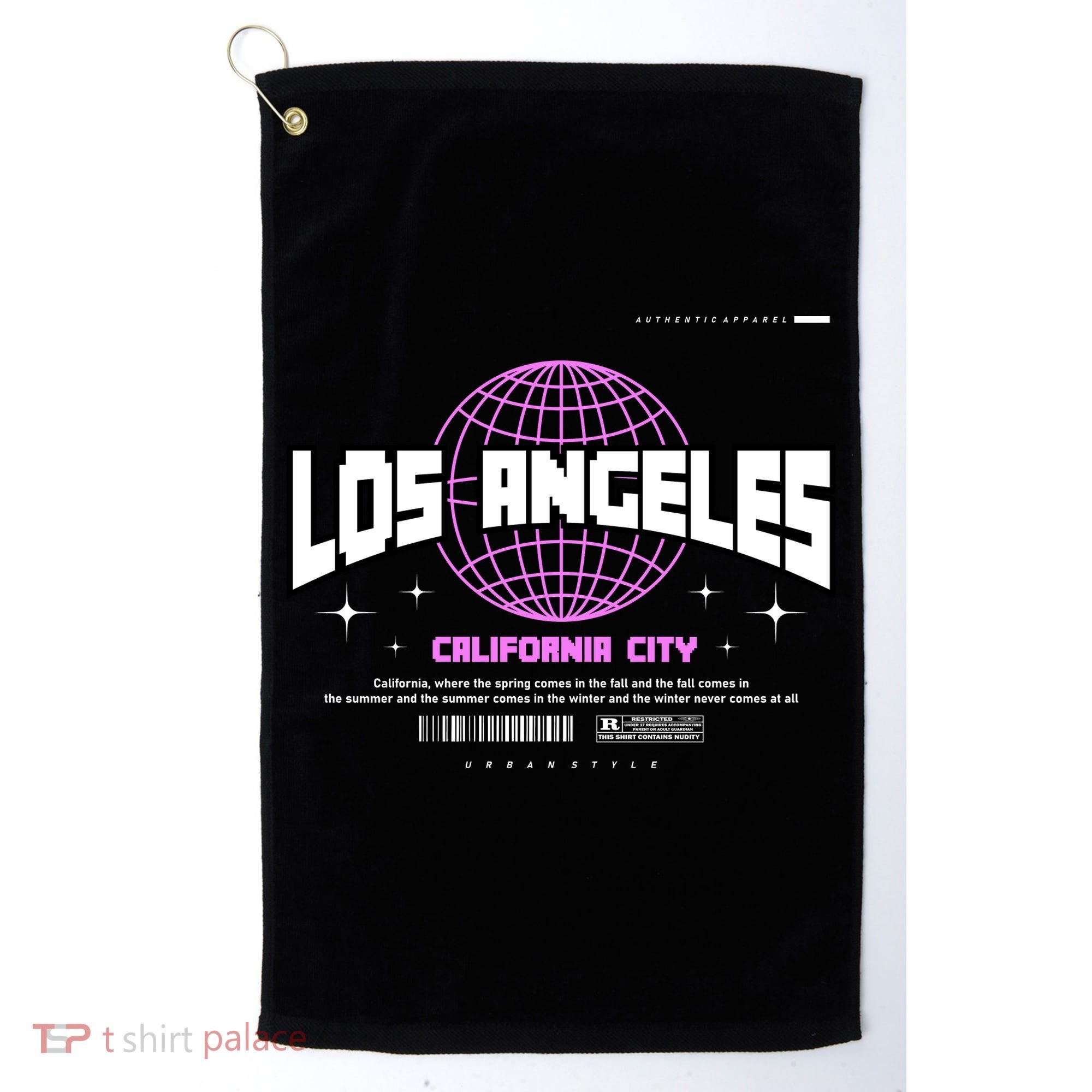 Los Angeles Slogan Retro Style Golf Towel